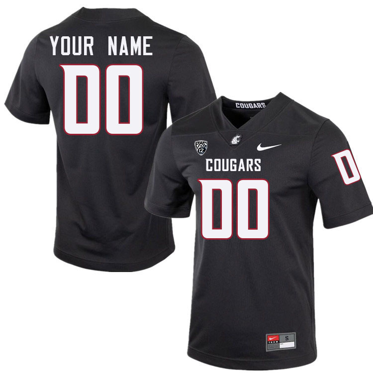 Custom Washington State Cougars Name And Number Football Jersey-Charcoal